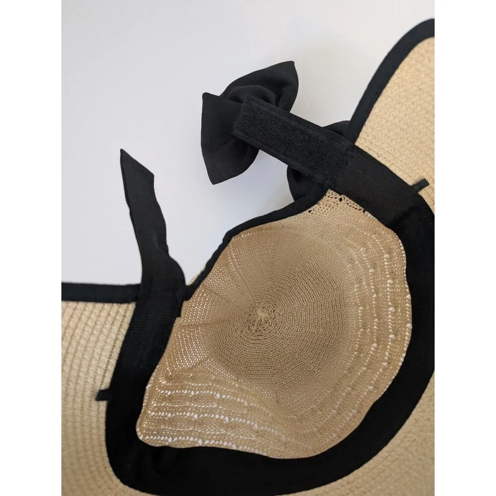 Women’s Straw Hat Black Bow
